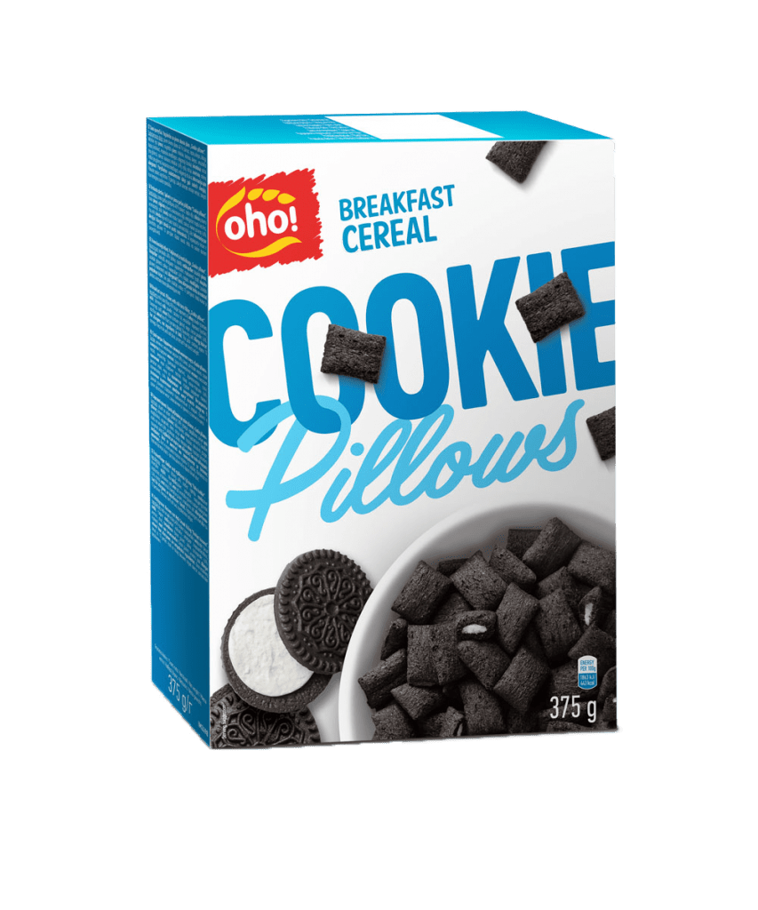 Breakfast cereal with milk taste filling “Cookie Pillows”