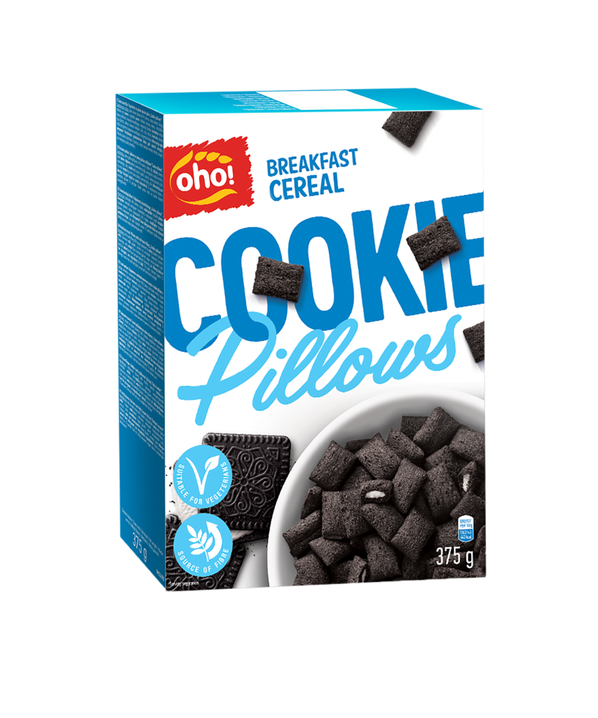 Breakfast cereal with milk taste filling “Cookie Pillows”