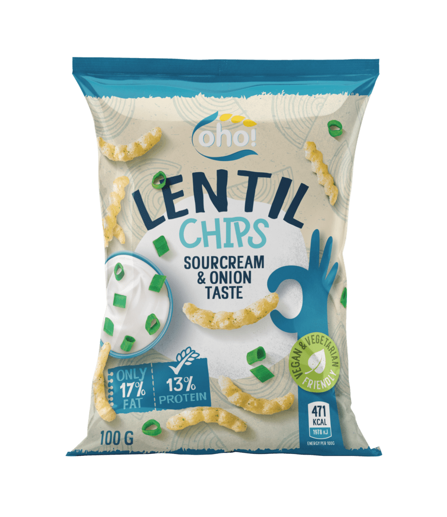 Sourceam & onion taste lentil chips