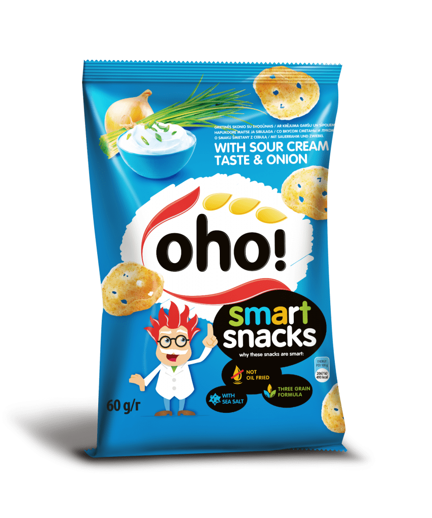 Sour cream and onion taste chips “Smart snacks”