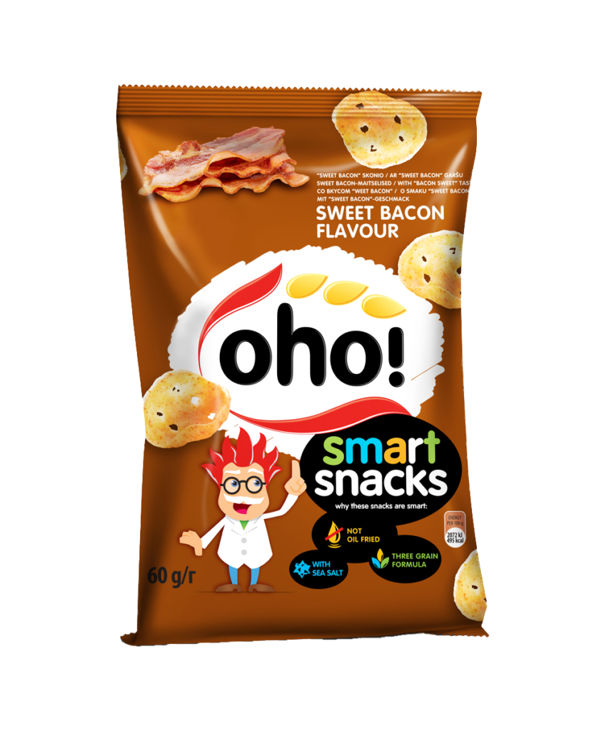 Saldžios šoninės skonio traškučiai „Smart snacks“