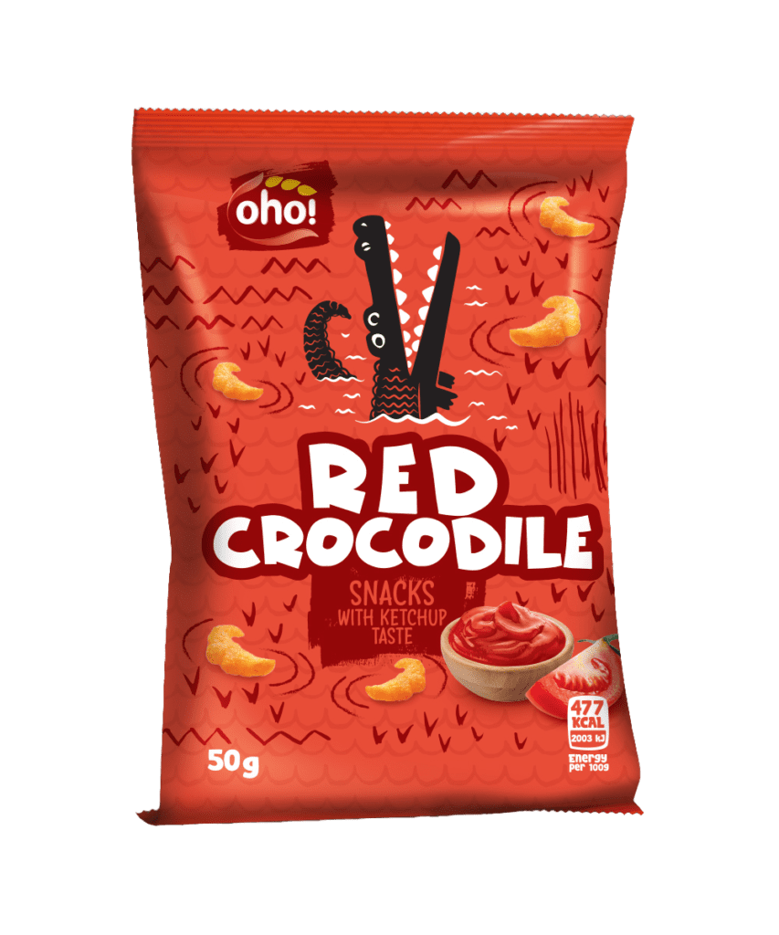 Kečupo skonio traškučiai „Red Crocodile”