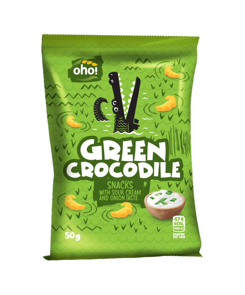 Чипсы со вкусом сметаны и лука «Green Crocodile»